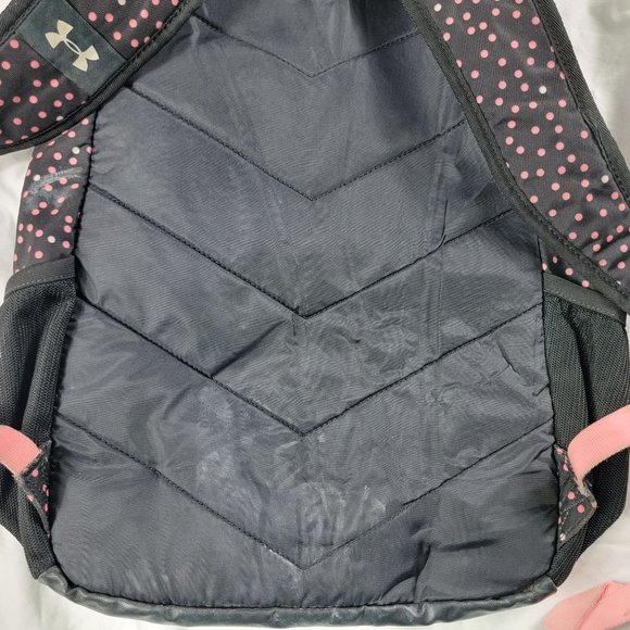 Under Armour Storm Backpack Black Pink Polka Dots School Laptop Book Bag 1277422 - Picture 3 of 11